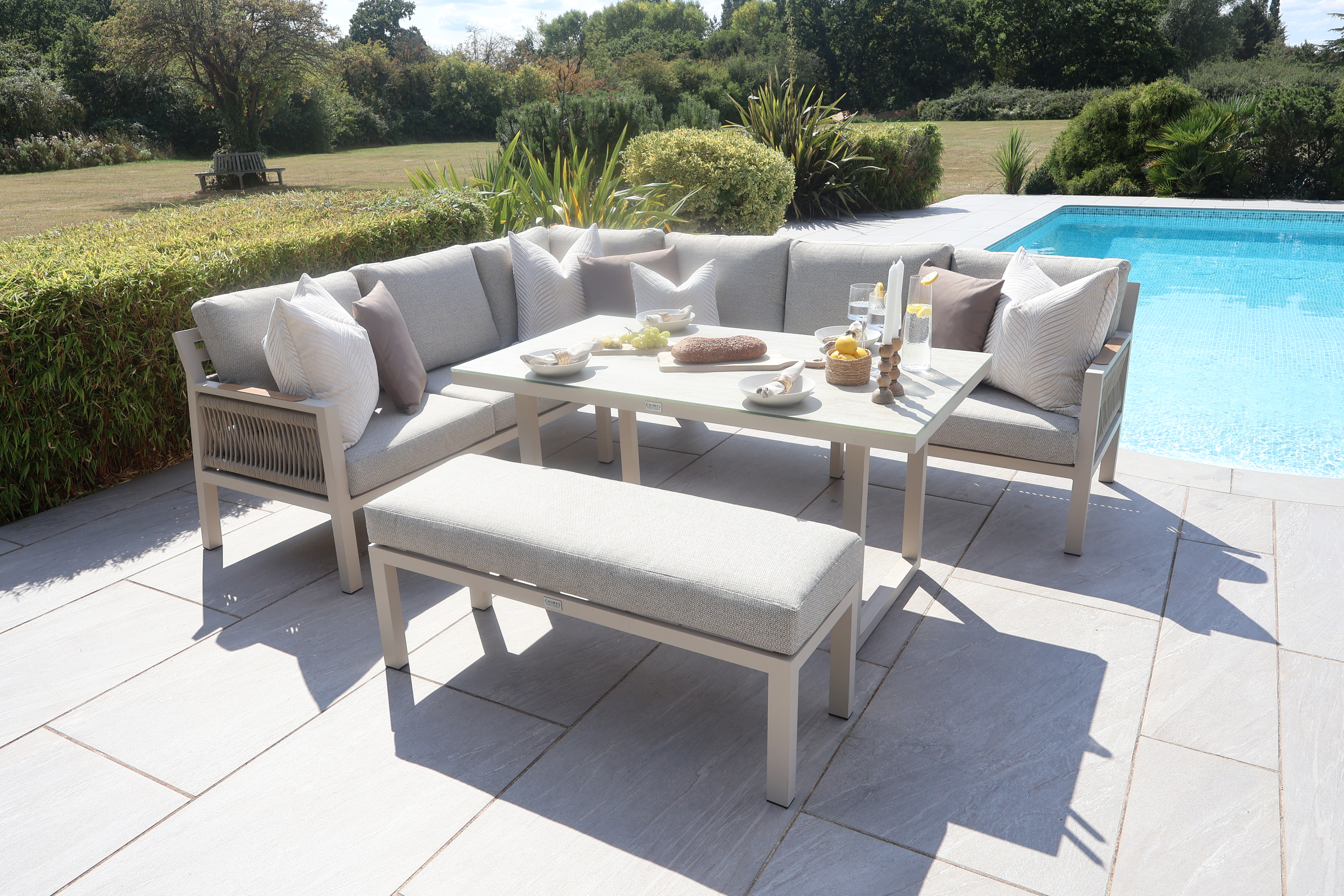 Chimes - Lucca Aluminium Casual Corner Dining Set - Left Hand